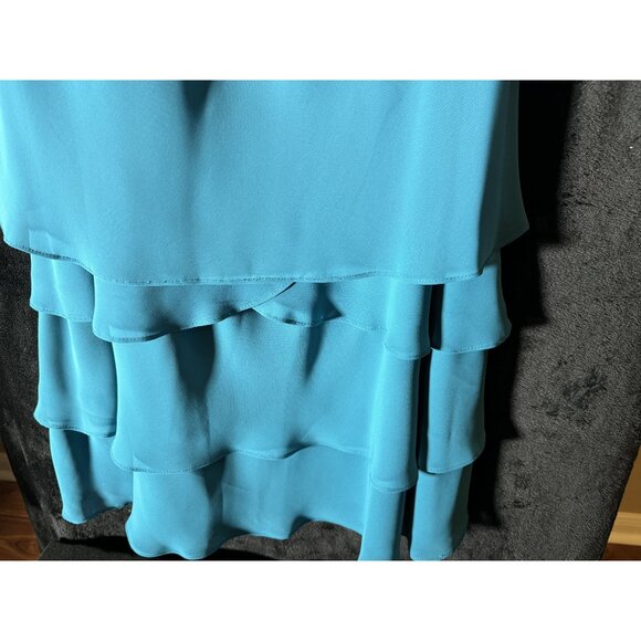 S.L. Fashions Seagreen 2-Piece Set With Embellished Neckline & Ruffled Hem Dress - Picture 4 of 5